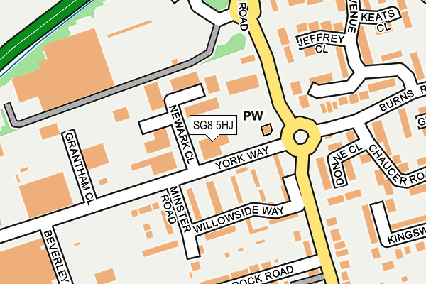 SG8 5HJ map - OS OpenMap – Local (Ordnance Survey)
