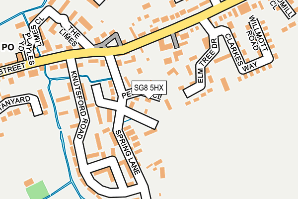 SG8 5HX map - OS OpenMap – Local (Ordnance Survey)