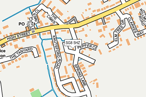 SG8 5HZ map - OS OpenMap – Local (Ordnance Survey)