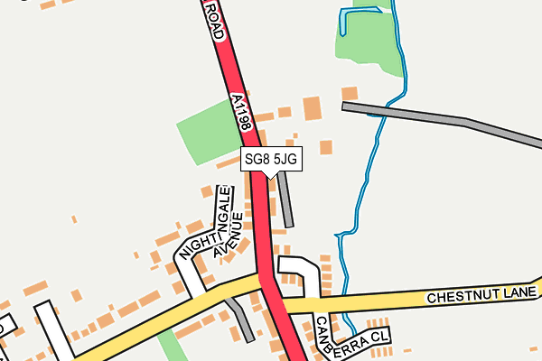 SG8 5JG map - OS OpenMap – Local (Ordnance Survey)