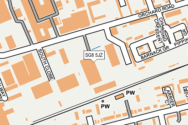 SG8 5JZ map - OS OpenMap – Local (Ordnance Survey)