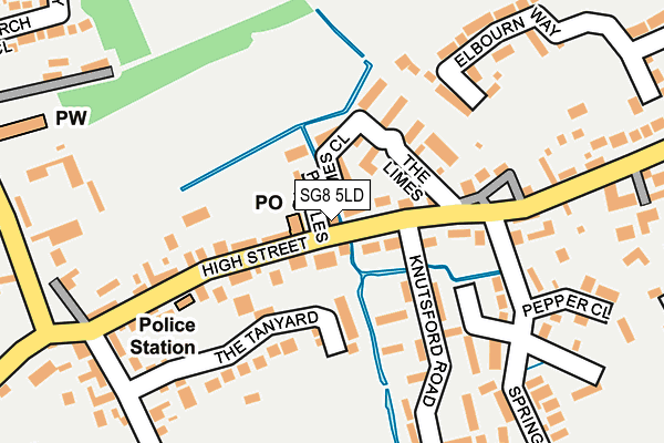 SG8 5LD map - OS OpenMap – Local (Ordnance Survey)