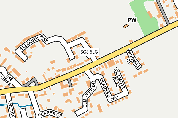 SG8 5LG map - OS OpenMap – Local (Ordnance Survey)