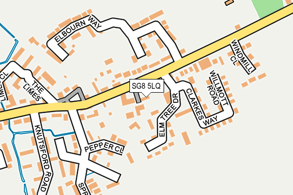 SG8 5LQ map - OS OpenMap – Local (Ordnance Survey)