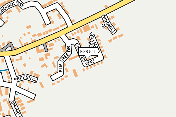 SG8 5LT map - OS OpenMap – Local (Ordnance Survey)