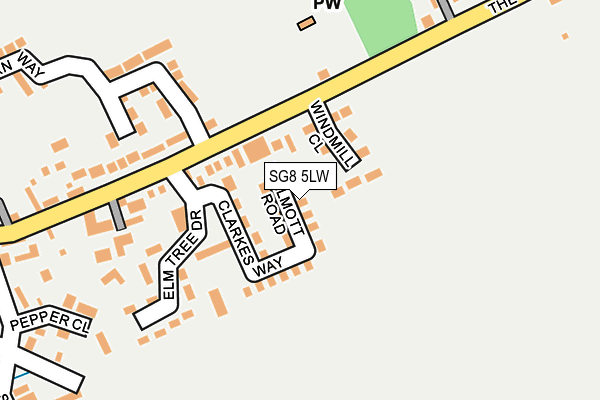 SG8 5LW map - OS OpenMap – Local (Ordnance Survey)