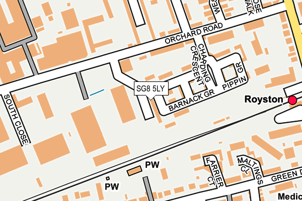 SG8 5LY map - OS OpenMap – Local (Ordnance Survey)