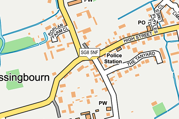 SG8 5NF map - OS OpenMap – Local (Ordnance Survey)