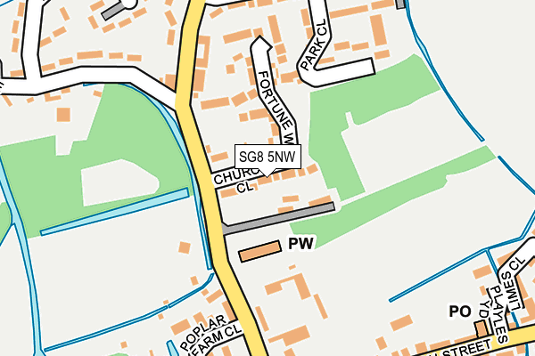 SG8 5NW map - OS OpenMap – Local (Ordnance Survey)