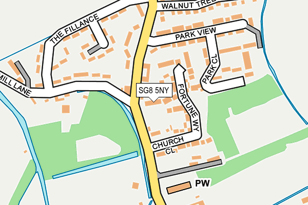 SG8 5NY map - OS OpenMap – Local (Ordnance Survey)