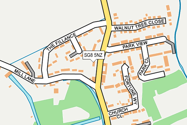 SG8 5NZ map - OS OpenMap – Local (Ordnance Survey)