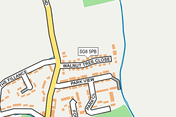 SG8 5PB map - OS OpenMap – Local (Ordnance Survey)
