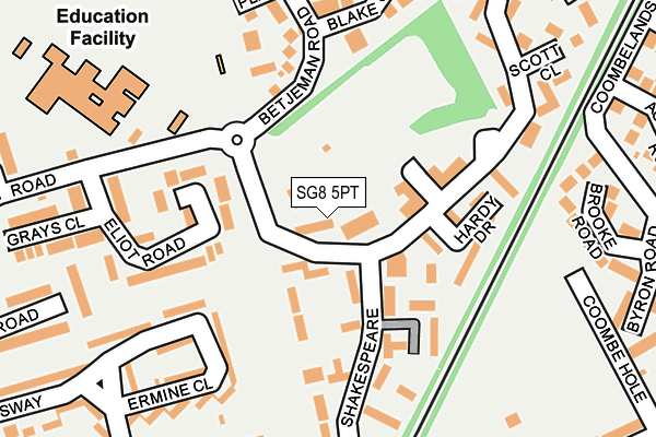 SG8 5PT map - OS OpenMap – Local (Ordnance Survey)