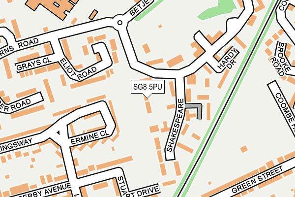 SG8 5PU map - OS OpenMap – Local (Ordnance Survey)