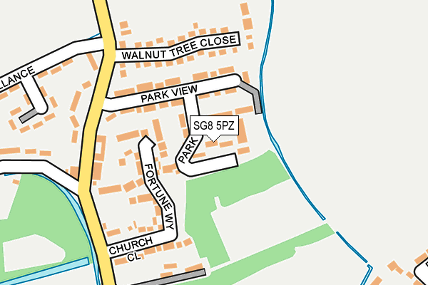 SG8 5PZ map - OS OpenMap – Local (Ordnance Survey)