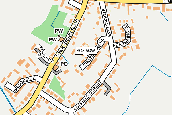 SG8 5QW map - OS OpenMap – Local (Ordnance Survey)
