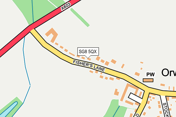 SG8 5QX map - OS OpenMap – Local (Ordnance Survey)