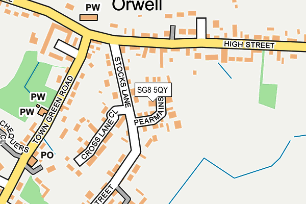 SG8 5QY map - OS OpenMap – Local (Ordnance Survey)