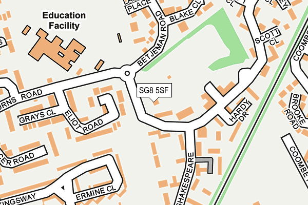 SG8 5SF map - OS OpenMap – Local (Ordnance Survey)