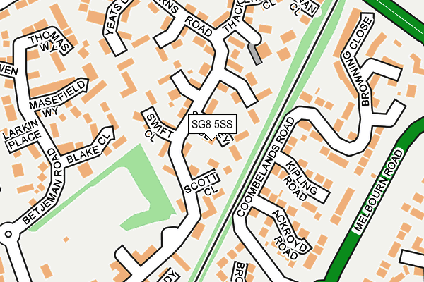 SG8 5SS map - OS OpenMap – Local (Ordnance Survey)