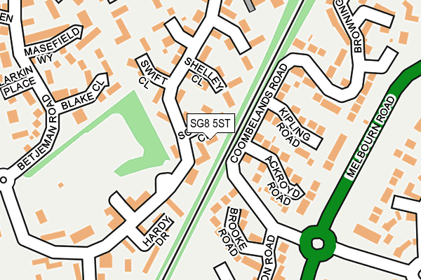 SG8 5ST map - OS OpenMap – Local (Ordnance Survey)