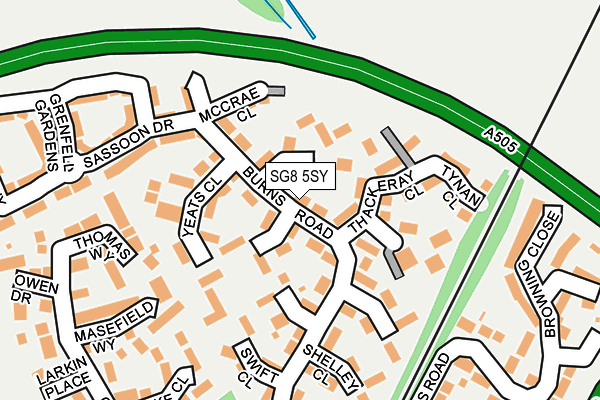 SG8 5SY map - OS OpenMap – Local (Ordnance Survey)