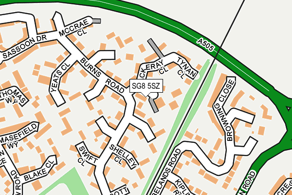 SG8 5SZ map - OS OpenMap – Local (Ordnance Survey)