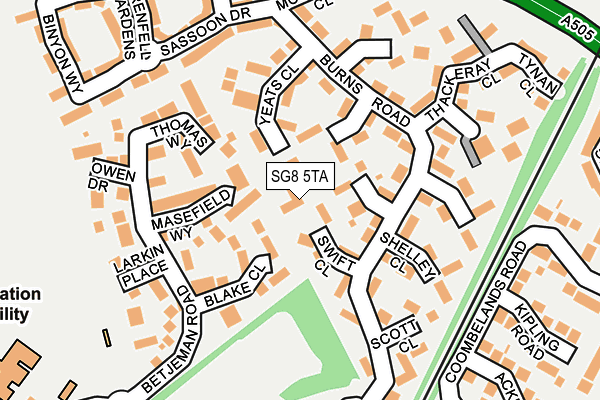 SG8 5TA map - OS OpenMap – Local (Ordnance Survey)