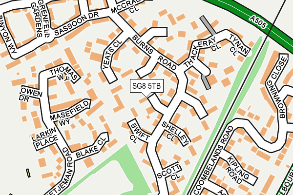 SG8 5TB map - OS OpenMap – Local (Ordnance Survey)