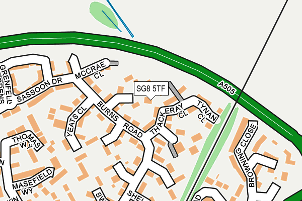 SG8 5TF map - OS OpenMap – Local (Ordnance Survey)