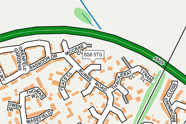 SG8 5TG map - OS OpenMap – Local (Ordnance Survey)
