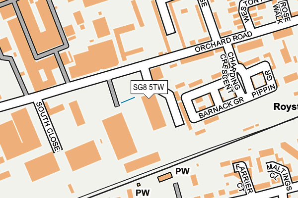 SG8 5TW map - OS OpenMap – Local (Ordnance Survey)