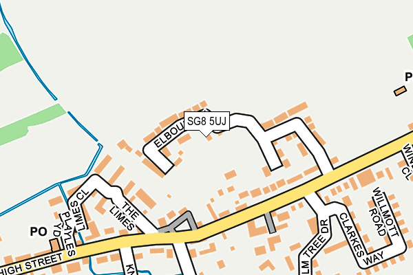 SG8 5UJ map - OS OpenMap – Local (Ordnance Survey)