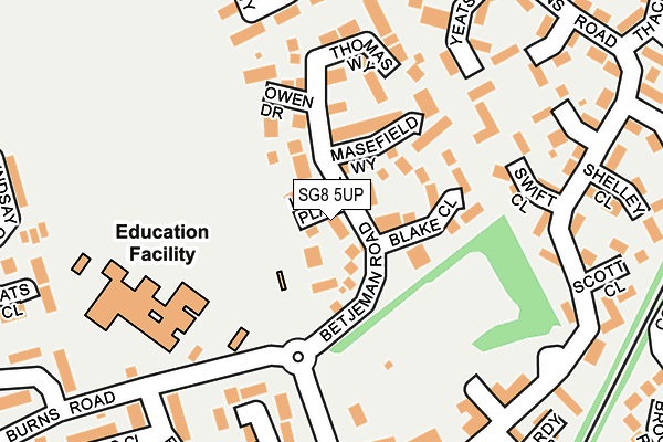 SG8 5UP map - OS OpenMap – Local (Ordnance Survey)