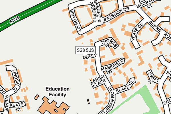 SG8 5US map - OS OpenMap – Local (Ordnance Survey)