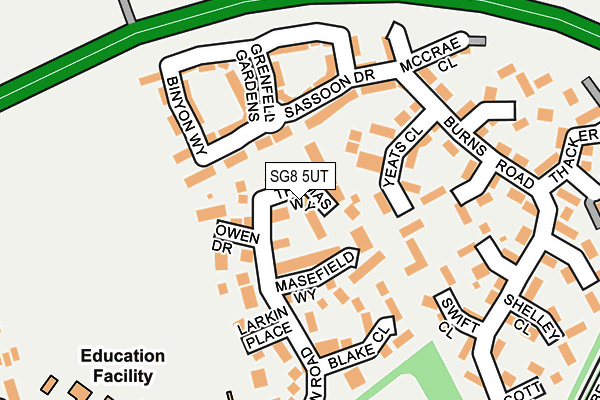 SG8 5UT map - OS OpenMap – Local (Ordnance Survey)