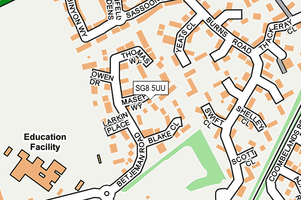 SG8 5UU map - OS OpenMap – Local (Ordnance Survey)