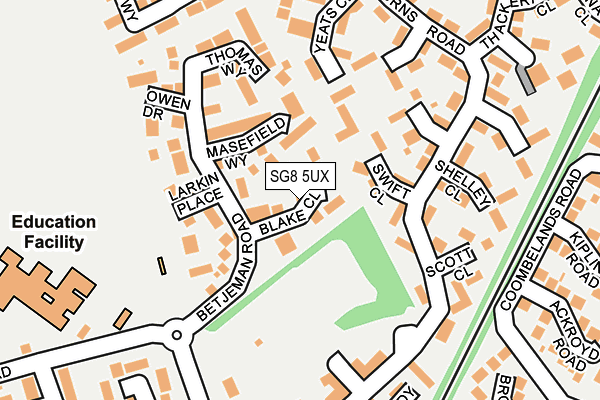 SG8 5UX map - OS OpenMap – Local (Ordnance Survey)