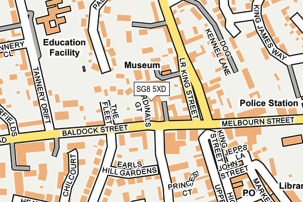 SG8 5XD map - OS OpenMap – Local (Ordnance Survey)