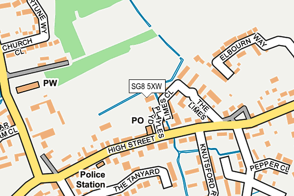 SG8 5XW map - OS OpenMap – Local (Ordnance Survey)