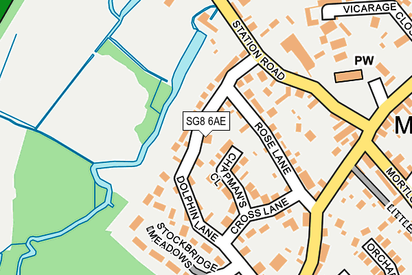 SG8 6AE map - OS OpenMap – Local (Ordnance Survey)