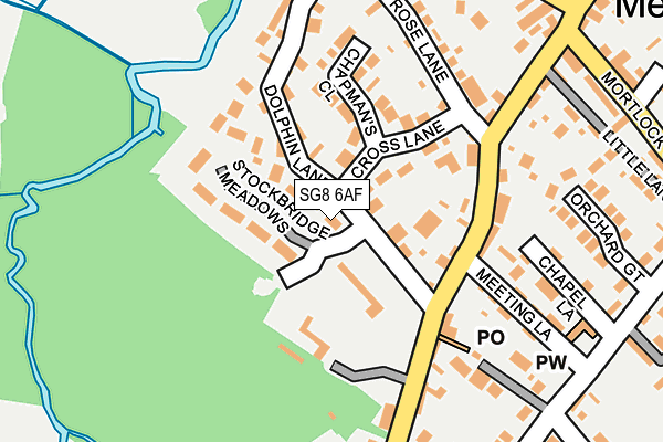 SG8 6AF map - OS OpenMap – Local (Ordnance Survey)