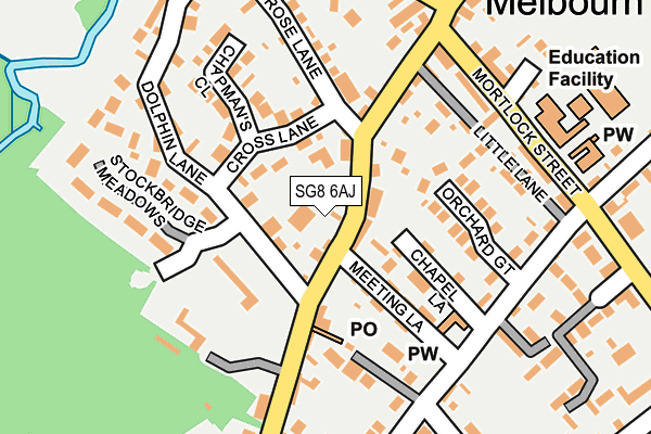 SG8 6AJ map - OS OpenMap – Local (Ordnance Survey)