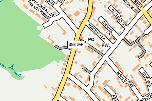 SG8 6AP map - OS OpenMap – Local (Ordnance Survey)