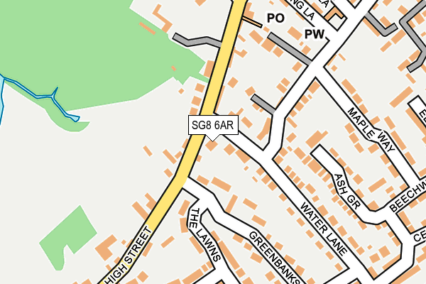 SG8 6AR map - OS OpenMap – Local (Ordnance Survey)