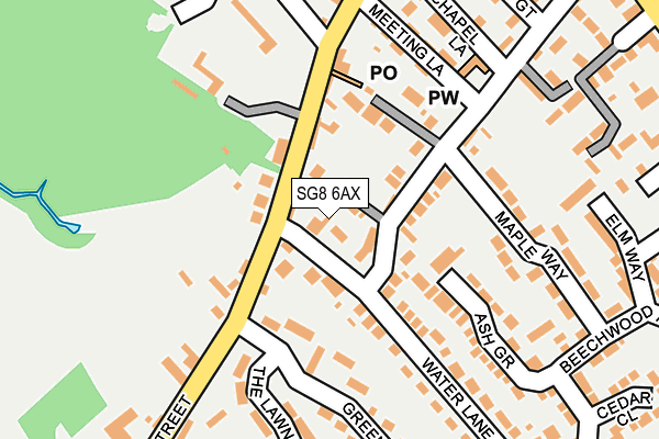 SG8 6AX map - OS OpenMap – Local (Ordnance Survey)
