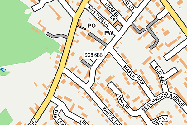 SG8 6BB map - OS OpenMap – Local (Ordnance Survey)