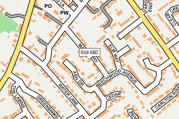 SG8 6BD map - OS OpenMap – Local (Ordnance Survey)