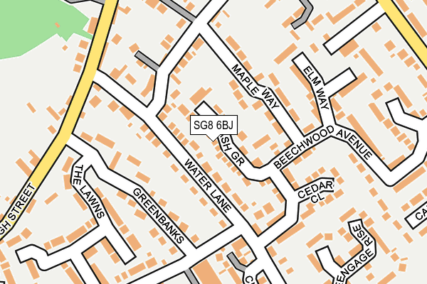 SG8 6BJ map - OS OpenMap – Local (Ordnance Survey)