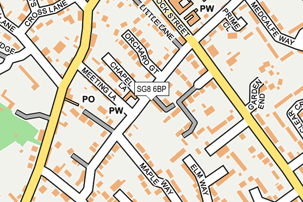 SG8 6BP map - OS OpenMap – Local (Ordnance Survey)